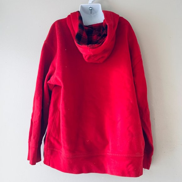 GAP KIDS red and buffalo print hoodie size M/8 - Picture 4 of 7